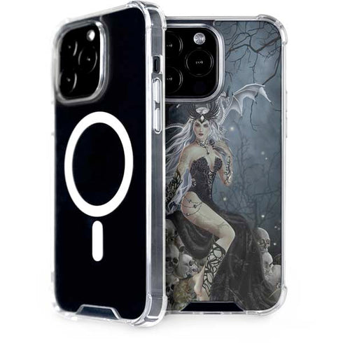 Gothic Queen with Silver Dragon by Nene Thomas iPhone Cases